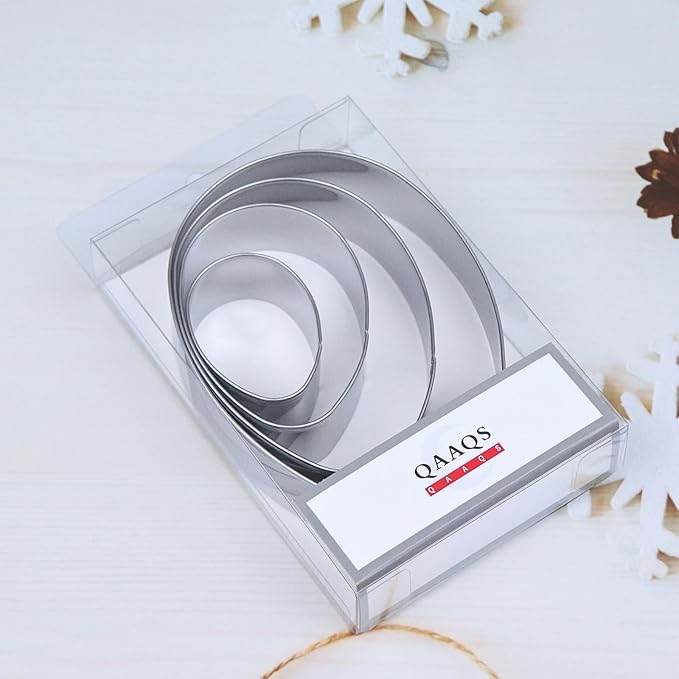 Large Egg Cookie Cutter Set in Different Sizes - 5 Inch, 4 Inch, 3 Inch, 2 Inch - 4 Piece - Stainelss Steel