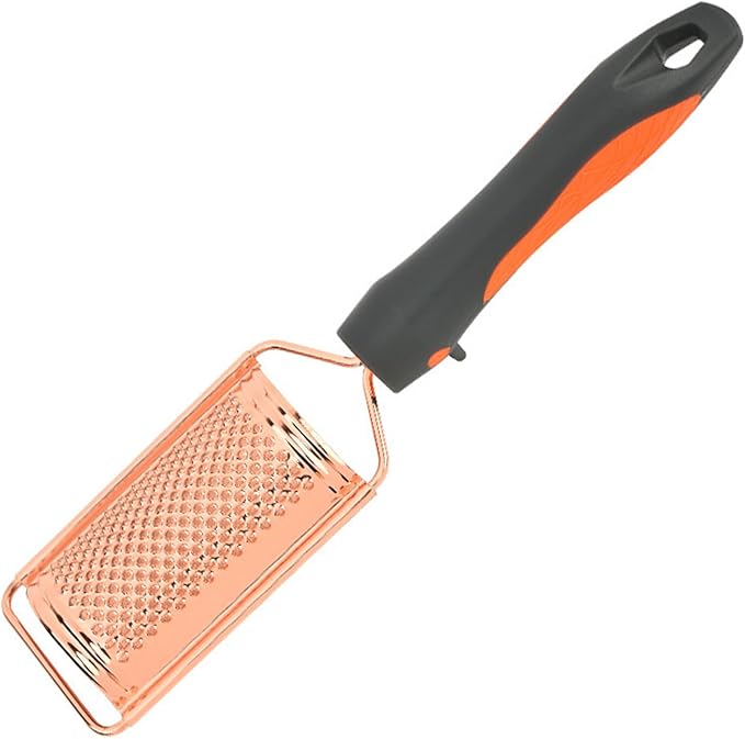 Professional Cheese Grater with Anti-Slide Handle, Rose Gold Stainless Steel Cheese Grater Handheld, Grater Hand Crank, Practical Kitchen Gadgets, Graters for Cheese, Chocolate, Spices (Short)
