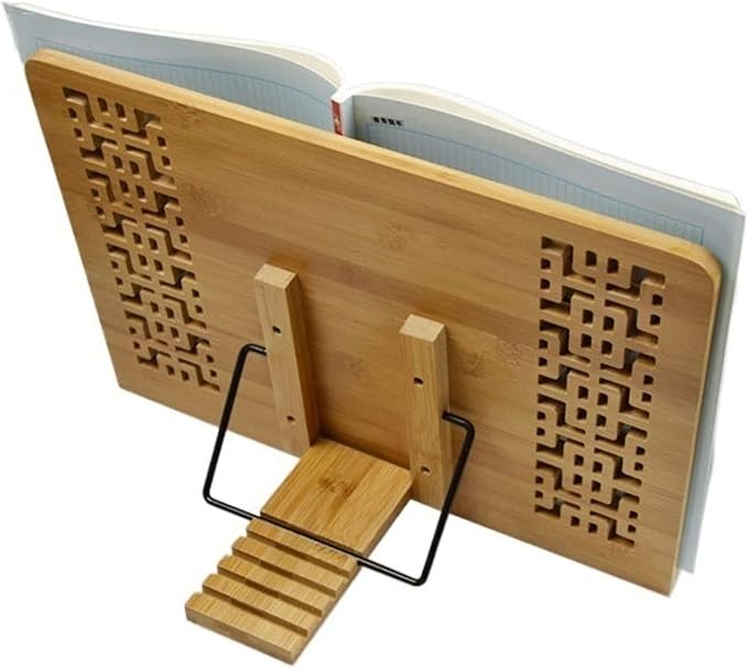 Book Stand Book Holder Tray Simple Book Holder Wooden Bookstand Multi-Functional Book Holder Height Adjustable Cookbook Stand for Kitchen (Size : M)
