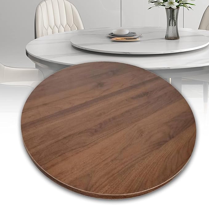 Wood Dining Table Turntable, Round Rotating Serving Plate, Lazy Susan Turntable 360° Rotating Board, Wooden Swivel Tray For Dining Table, Easy To Share Food,Large Wooden Turntable Lazy