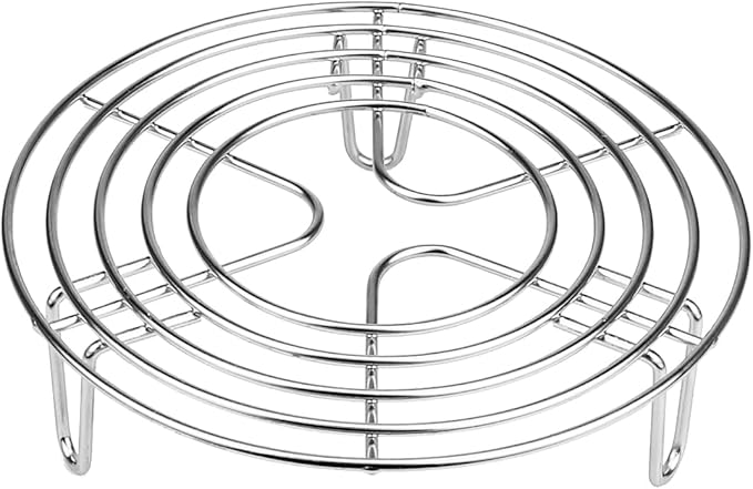 DOERDO Round Cooking Rack Cooking Trivet Rack Stand Stainless Steel Steamer Rack for Baking Canning Cooking, 16x16x4CM