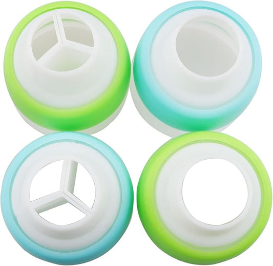 Piping Bag Coupler CHENJIN 4PCS 3 Color Converter Coupler Icing Nozzles, Blue+Green Single Hole/Three Holes Icing Cake Decor Tools
