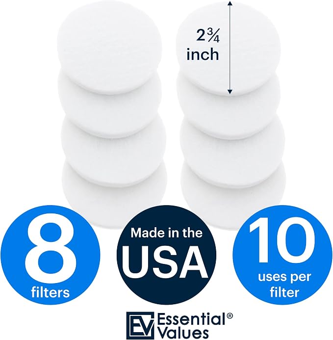 Essential Values 8 Pack Cold Brew Coffee Filters - Replacement Coffee Filter Bags - Compatible with Toddy Cold Brew Maker
