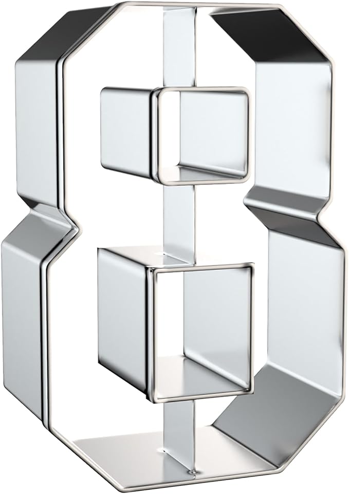 Number Cookie Cutter Set 3 Inch - 9 Piece Large Numbers #0#1#2#3#4#5#6 (#9) #7#8 Shapes Biscuit Fondant Baking Mold - Stainless Steel