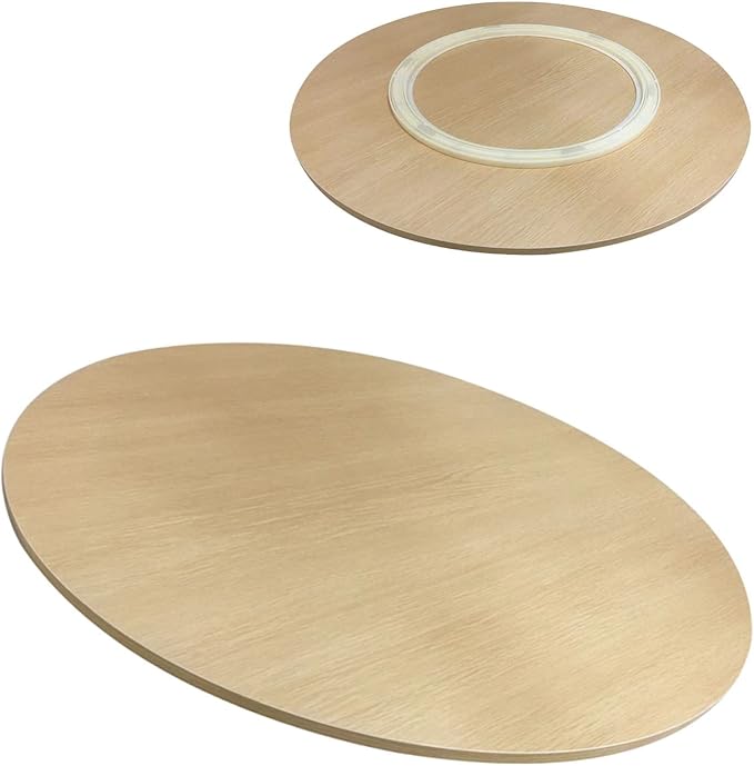 Wood Dining Table Turntable, 20in 24in 28in Round Wooden Lazy Susan Serving Tray, Dining Table Swivel Serving Display, Hotel Tabletop Service Plate, 360° Turntable Serving Plate,Large Wooden Turntabl