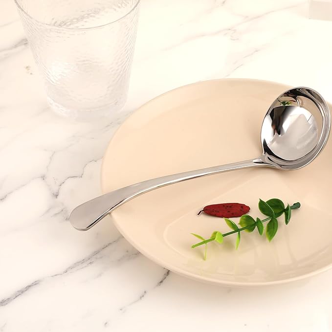7.9'' Gravy Ladle Stainless Steel Silver Small Ladle Sauce Soup Ladles Mirror Polished Kitchen Utensil for Spooning Gravy Sauce Soup