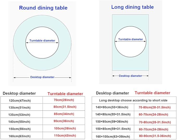 Round Thick Glass Turntable for patio table, 24 Inch Kitchens Lazy Susan, Rotating Service Plate with Sturdy Bearings