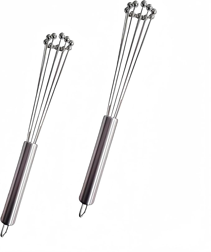 2 Pieces 10.23inch Stainless Steel Ball Whisks,Durable Manual Egg Beater, Whisk Set for Cooking,Cream whisk, kitchen baking tool,Dishwasher Safe