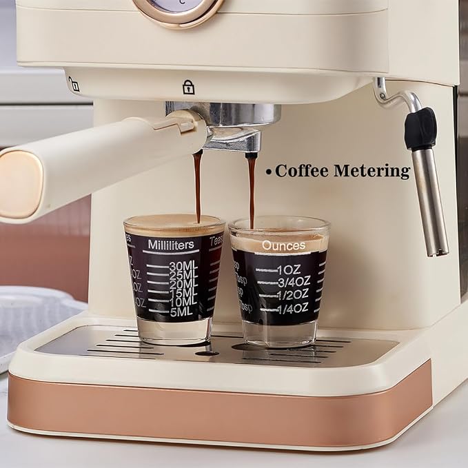 Ackers Shot Glasses Etching Scale Measuring Cup 2PACK Espresso Shot Glasses Liquid Heavy Glass 26-Incremental Measurement 1 OZ, 2 TBS, 6 TSP, 30 ML Kitchen Tools