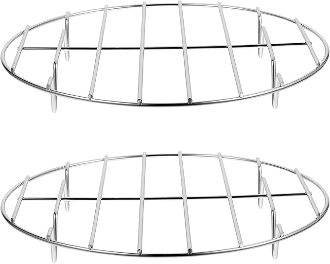 Round Steamer Rack: Stainless Steel Cooling Baking Roasting Rack, 11.61 Inch/29.5 Cm Barbecue Grates, for Cookie Cake Pizza Pan Oven Tea Pot Trivet