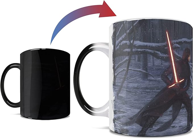 Morphing Mugs Star Wars – The Duel – Rey vs. Ren – Thomas Kinkade Studios - One 11 oz Color Changing Ceramic Mug – Image Revealed When HOT Liquid Is Added!
