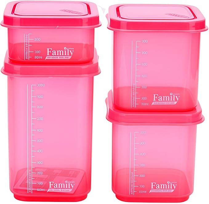 Airtight Food Storage Containers with Lids 4PCS Family Set, BPA-Free Food Grade Plastic Stackable Snack Fruit Containers,Leak-proof Kitchen Pantry Organizers for Sugar,Flour, Nuts, Dry Goods (Green)