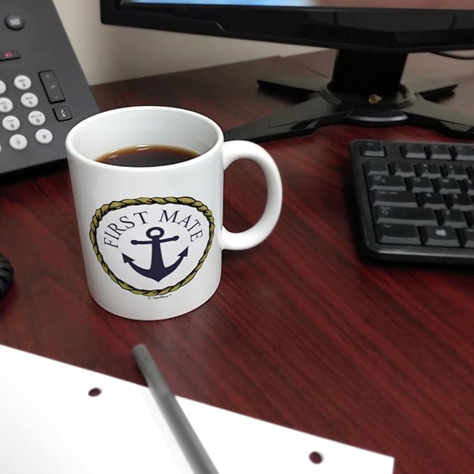 ThisWear Captain First Mate Gifts For Women First Mate Nautical Rope Gift Classic Nautical 11oz Ceramic Coffee Mug with Handle
