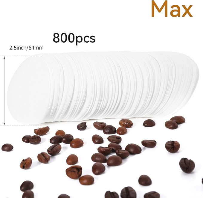 Replacement Paper Filter Packs Laicky 800 Count White Coffee Filter Paper Round Coffee Maker Filters Compatible with Aerobie Aeropress Coffee and Espresso Makers Disposable Coffeee Tea Filters