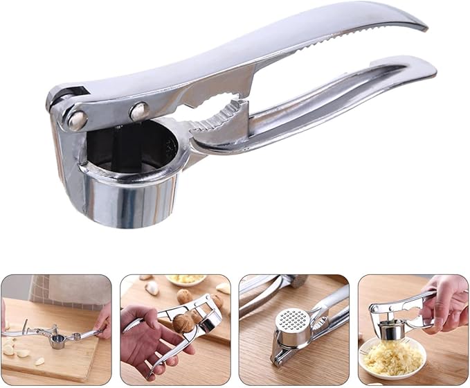BESTYASH Manual Garlic Press and Crusher Extra Large Stainless Steel Garlic Mincer Kitchen Ginger Squeezer for Home Cooking and Food Preparation