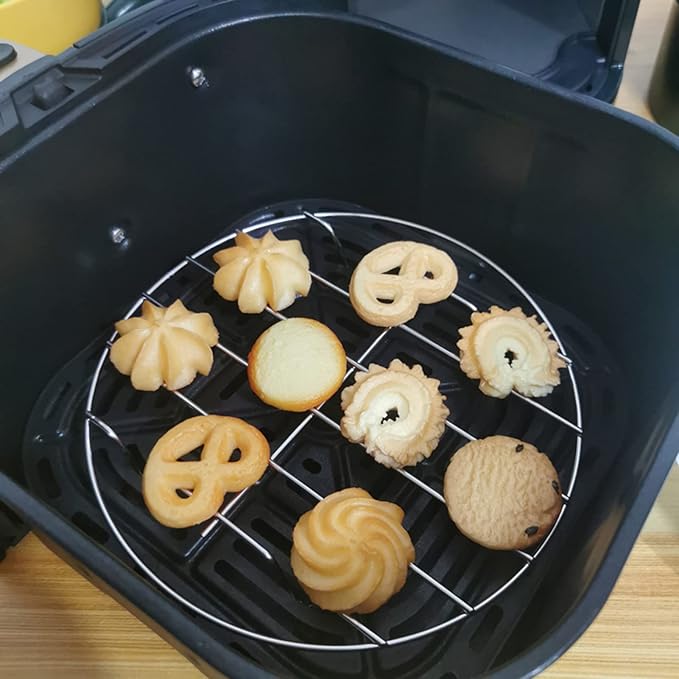 Round Cooking Rack, Round Wire Rack Baking Steaming Roasting Rack Set Stainless Steel, Nonstick Wire Grids Rack For BBQ Grilling Roasting Steaming Baking Drying