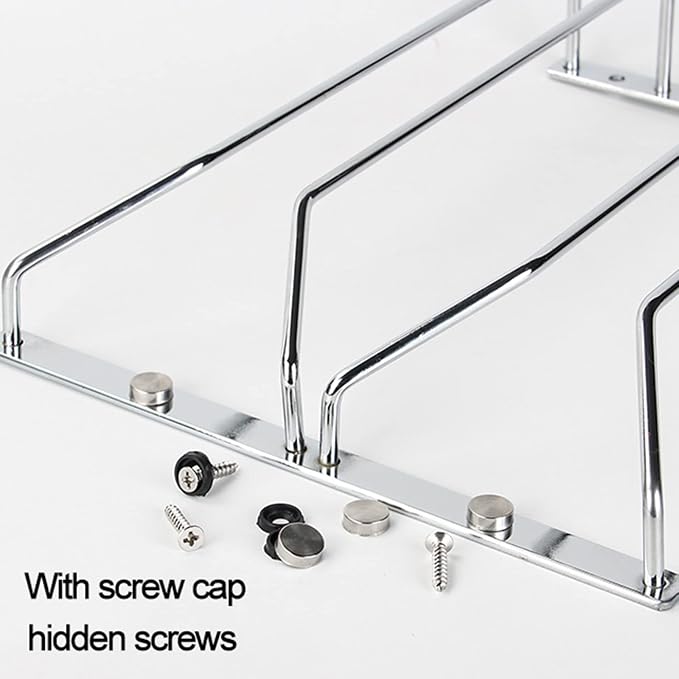 V3VOGUE Wine Glass Rack 11/20/24inch Under Cabinet Wine Glass Holder, Stainless Steel Hanging Stemware Holder, Stemware Storage Drying Rack with Screws, Wall Mounted Hanging Rack Shelf