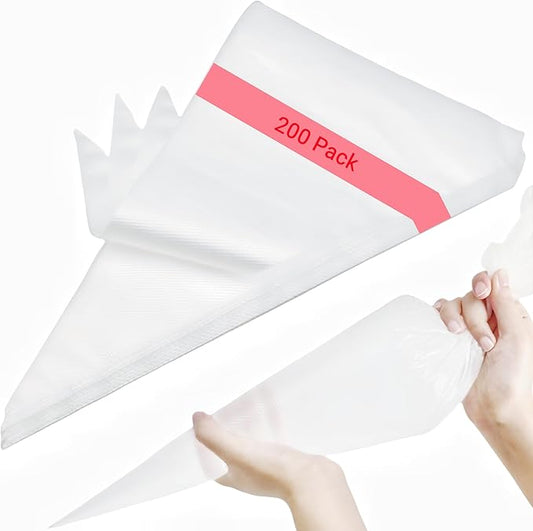 19 Inch Piping Bags,200 Pack Disposable Pastry Bags,Extra Large Thick Anti-Burst Icing Piping Pastry Bags For Frosting Decorating Cake Cupcake Cookie (19 Inch-200 Pack)