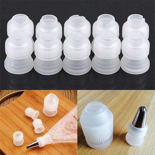 24 Pack Cake Decorating Couplers & Nozzles – Plastic Icing Piping Tips Set for Pastry, Flower Designs, and Baking Tools