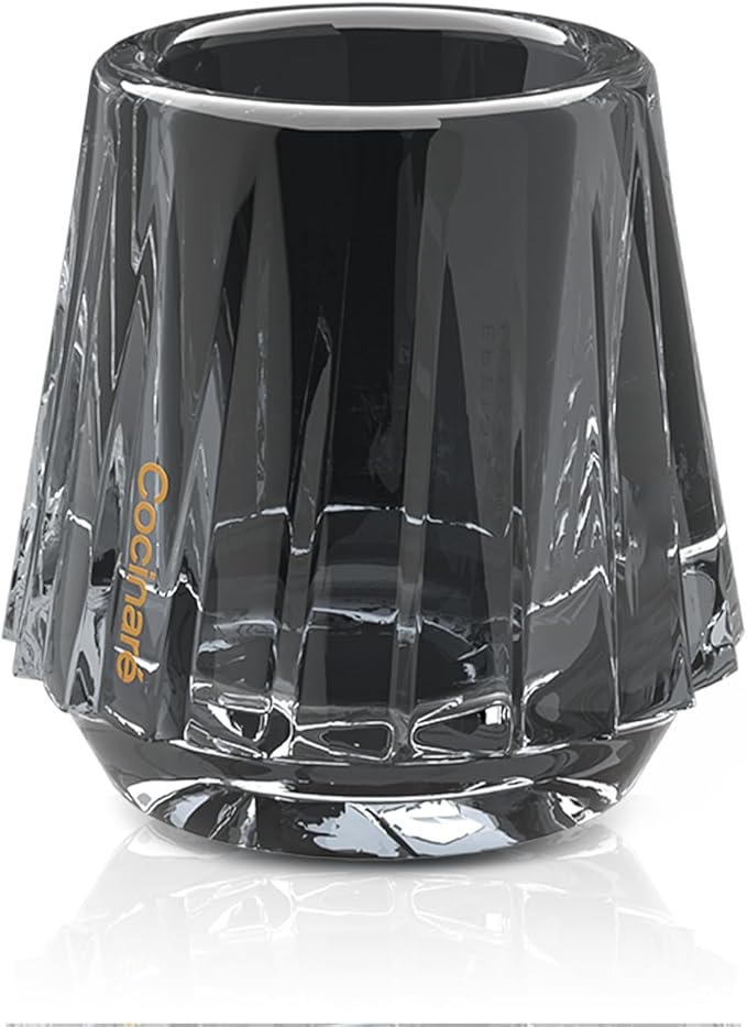 Cocinare KissCup Crystal Espresso Cup – 1.5oz Demitasse Cup for Espresso, Pour-over coffee & Tea, Haze Gray, Crystal Collection
