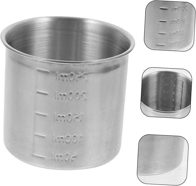 Healifty 2pcs Multipurpose Measuring Cup with Graduations Sturdy Kitchen Container for Dry Wet Ingredients Space Saving Design for Baking and Cooking for Home Use