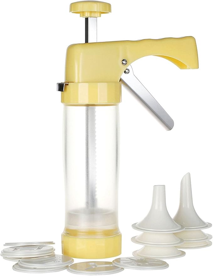 FantasyDay Biscuit Making and Icing Set Cookie Biscuit Press and Cake Icing Decorating Set with Icing Gun Cookie Press Cutter Kit with Discs and Nozzles For Beginner and Professional Use #2