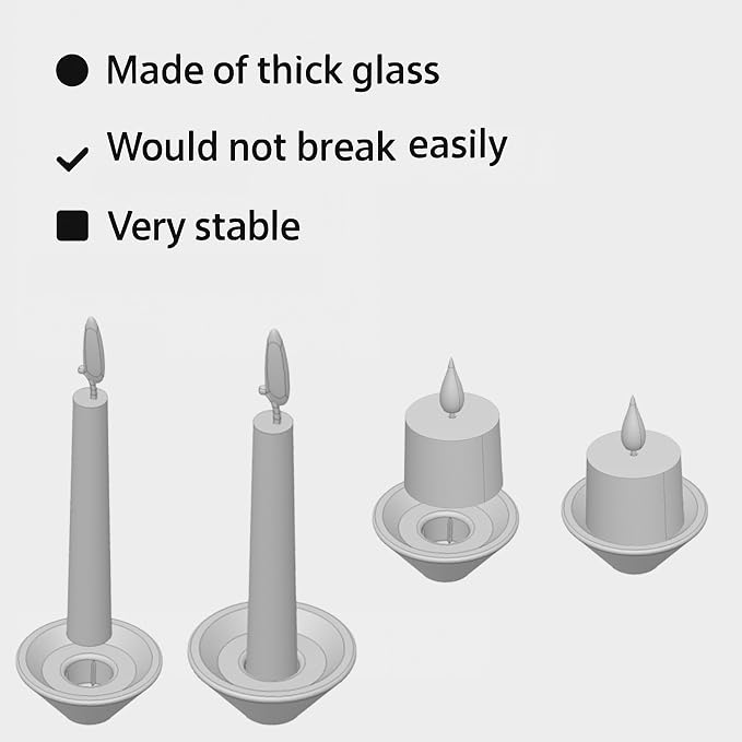 Smtyle Clear Short Candlestick Holders, Glass Tea Light Candle Holders, Set of 3 Candle Holder for Both Wax Taper Candles and Tealights, Small Modern Minimalist Table Centerpieces for Home Decor
