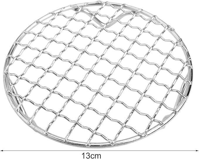 Round Cooling Rack 201 Stainless Steel Wire Baking Grid for Even Air Circulation, for Cooling Cakes, Biscuits, Pizza, Grilling, Drying and Roasting, Silver(13cm)