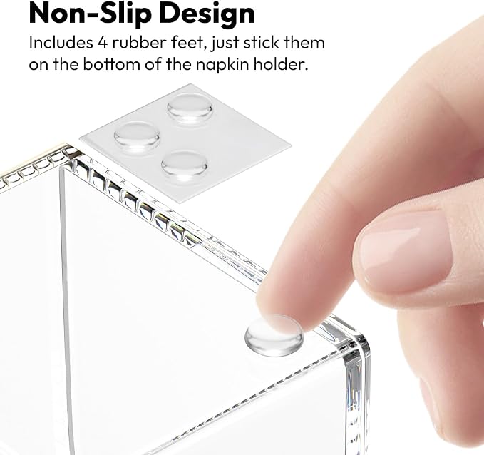 HIIMIEI Acrylic Napkin Holder for Bathroom: Waterproof Splashing Guest Towel Holders, Vertical Disposable Paper Hand Towels Tray, Clear Rectangle Napkins Holder for Kitchen, Dining Table (1 Pack)