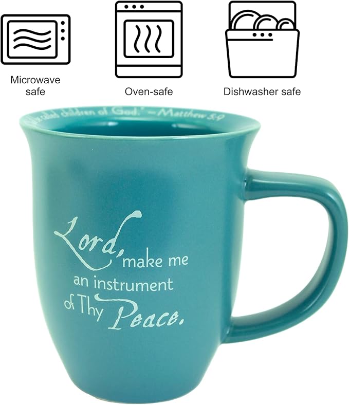 Abbey Gift Ceramic St. Francis Mug and Coaster Set, 4 by 4.38",56472T