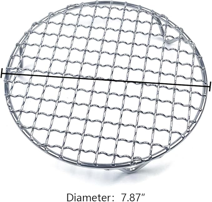 Stainless Steel Round Cooling Rack for Cooking and Baking Cross Wire Cooking Racks with 20mm Legs for Cooking Baking Steaming BBQ,7.9in