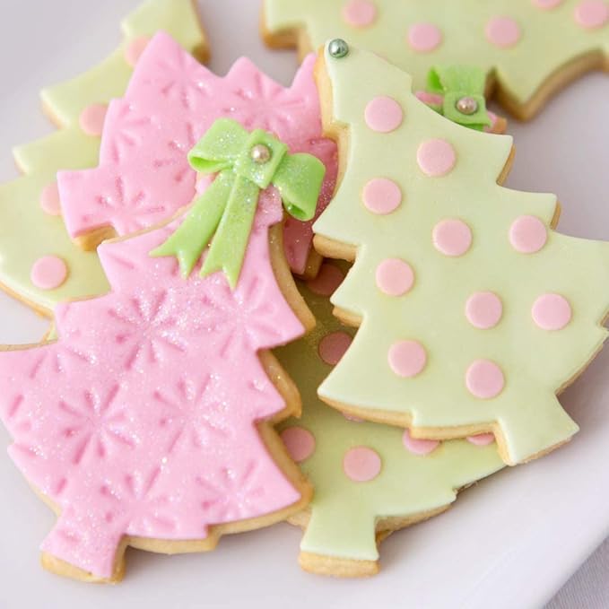 Large Christmas Cookie Cutters, 4" Holiday Cookie Cutters Shape with Recipe Instruction Gingerbread Men,Christmas Tree,Snowflake, Candy Cane,Santa Face and Snow Man for Baking