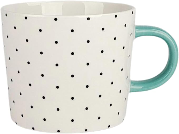 Set of 4 Oogle Polka Dot Mug 13 fl oz, Assorted Bright Color Handle