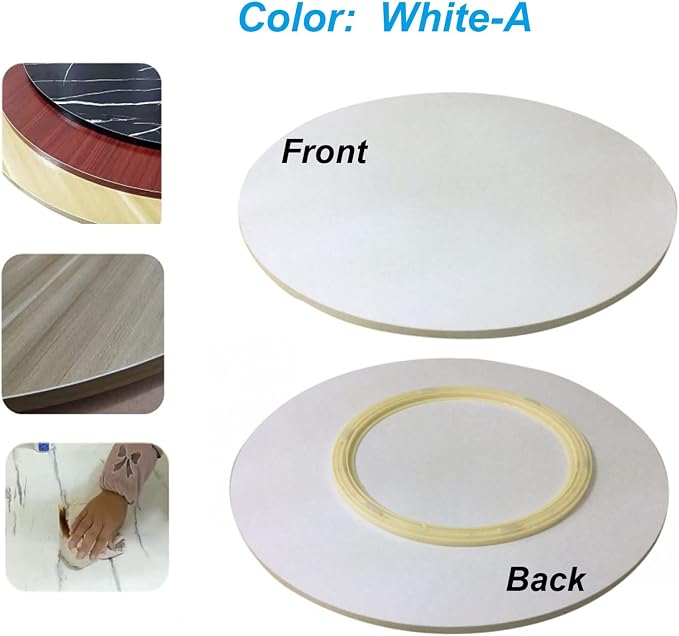 50cm 70cm 90cm Rotating Turntable Lazy Susan For Round Dining Table Tabletop, Round Wooden Rotating Tray, Sturdy, Home Kitchen Hotel Dining Table Turntable Serving Plate (Color : White-A, Size : Ø60