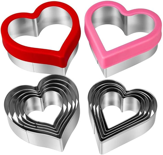 Heart Cookie Cutter Set, 12 Pieces Metal Cookie Cutters Shape for Valentine’s Day, Heart Shaped Cookie Cutter Set for Fondant, Pastries, Fruit and Cakes