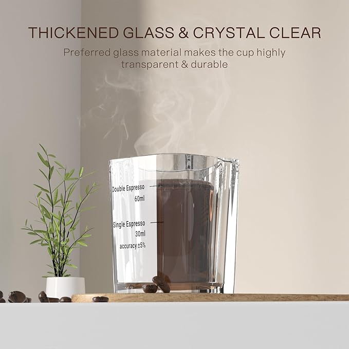 2 Pack Shot Glasses Measuring Cup, 2oz Espresso Shot Glass, Liquid Heavy Glass Wine Glass, Measurement of Dry and Liquid Ingredients 2 Features 60ML