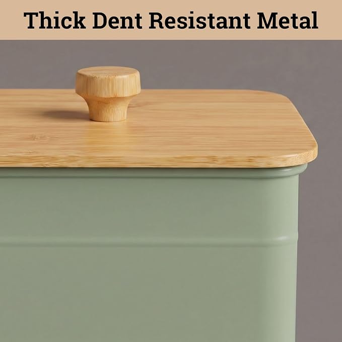 Kitchen Canisters for Countertop Set of 3 with Customizable Chalkboard Labels & Marker Pen - Big Iron Kitchen Canisters with Airtight Lids - Sage Green Canister Set - Flour and Sugar Containers