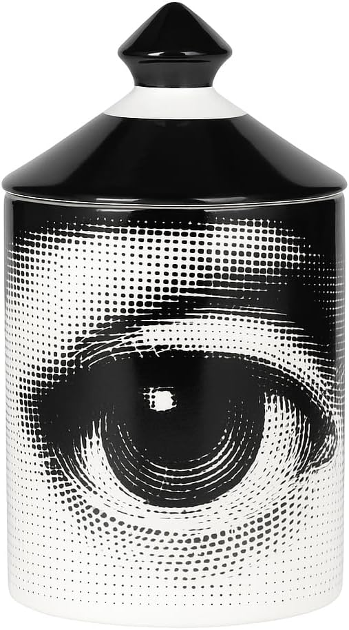 Handcrafted Italian Candle Holder – Modern Art Vase with Female Face Design, Elegant Aromatherapy Jar for Tabletop Décor (Eye)