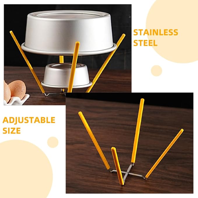 2pcs Stainless Steel Cake Cooling Racks for Chiffon Cake Nonstick Baking Cooling Holder Silicone Feet Kitchen Baking Supplies