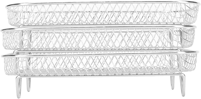 3 Layer Fryer Grilling Rack, Stainless Steel Stackable Cooling Rack for Baking Cooking Grilling