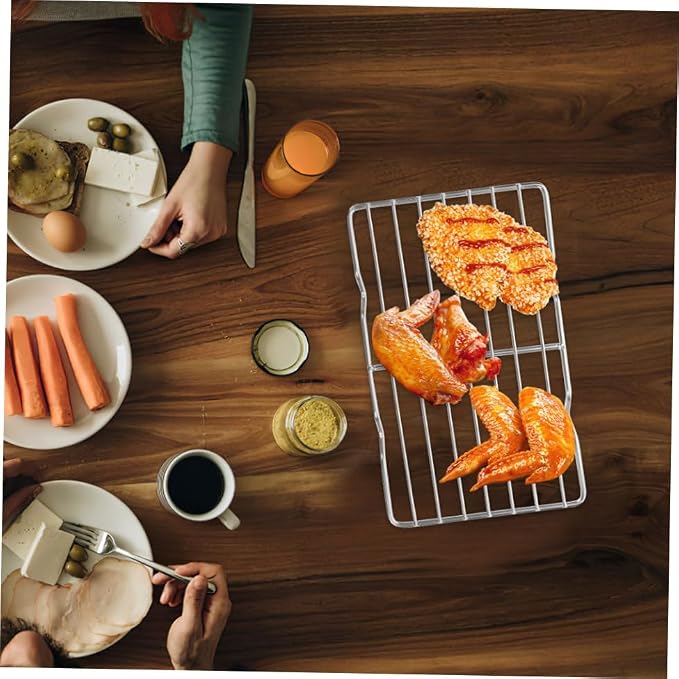 Stainless Steel Bread Cooling Rack for Baking BBQ Grilling and Oil Dripping Sturdy Metal Rack for Cooking for Cookies and Bacon for Kitchen and Outdoor Use