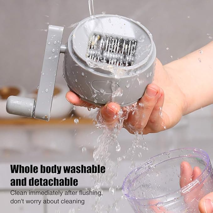 Nut Chopper Manual Nut Grinder Hand Crank For All Nuts Walnut Pecans, Hand Held Food Shredder Cutter Mincer Food Shredder Tool for Vegetables Fruits Nuts(COLOR:Grey)