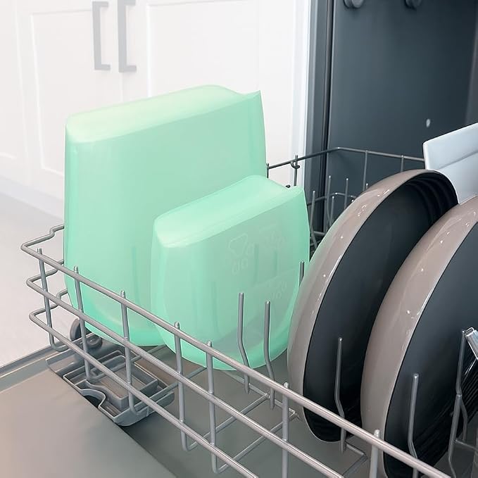 MODERN-X SnapPack Premium Silicone Reusable Pet Storage Stand-Up Bags, Pet Duo Set, Microwave, Dishwasher, Oven and Freezer Safe, BPA Free, Leak-free, and Eco-friendly (Single - Teal 1000ml)