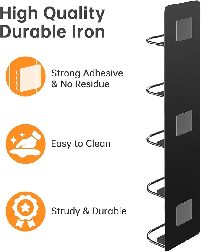 NiHome 2-Pack Metal Racks for Ninja Thirsti Drops, Easy Access Space-Saving Pod Organizer with Independent Compartments, Durable Iron Construction with Strong Nano Adhesive for Wall Mounting (Black)