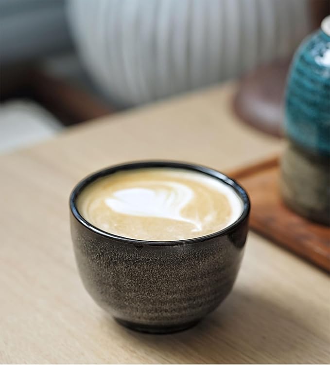 Japanese Style Ceramic Tea Set, Tea Cup, Coffee Cup, Yerba Mate Set, Ceramic Mate Cup Set of 4 (5 colors)
