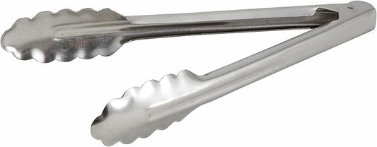 Winco 9" Stainless Steel Utility Tongs, Heavyweight