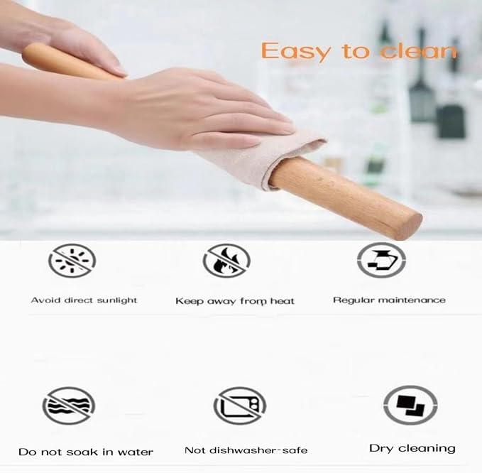 French Rolling Pin,16 Inches Wooden Rolling Pin for Baking,Fondant,Dough Roller for Cookie,Pizza Pie Crust, Pastry, Dough, Essential Kitchen Utensil