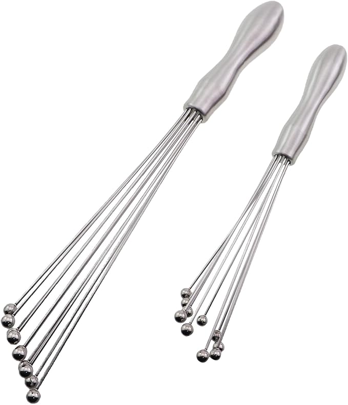 2PCS 430 Stainless Steel Mini Ball Shape Whisk 10/12inch Hand Creamer Cooking Tools Suitable for Kitchen Baking
