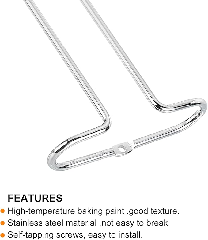 uxcell Wine Glass Rack Under Cabinet, 1Pcs 10-Inch Stemware Wine Glass Hanging Rack Stainless Steel Wine Glass Organizer Storage Hanger for 5mm Stemware Column, Silver