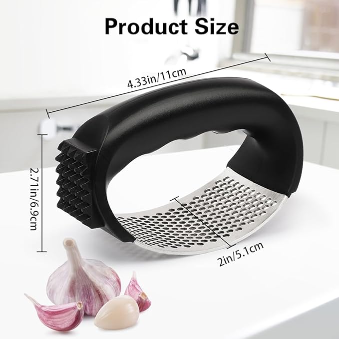 2024 Upgraded Garlic Press - Stainless Steel Rocker, Cool Kitchen Gadget, Mini Garlic Chopper - Pink